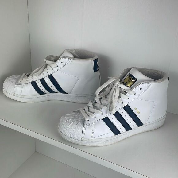 Adidas Pro Model Kids' Unisex Leather High Top Sneakers 6 - Picture 2 of 10